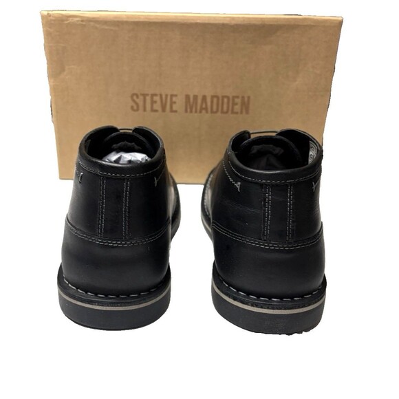 Steve Madden Harken Chukka Ankle Boots Black Leat Smooth Leather Size 11 NIB